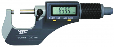 Digital Micrometer DIN 863, IP40, ABS-system, 0 - 25 mm / 0 - 1 inch