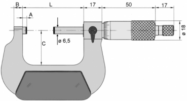 External Micrometer DIN 863, 25 - 50 mm