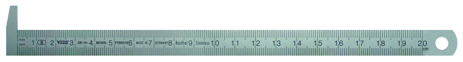 1/2 mm Inox 150-2000 mm Rostfreie Stahlmaßstäbe beidseitige Teilung mm 
