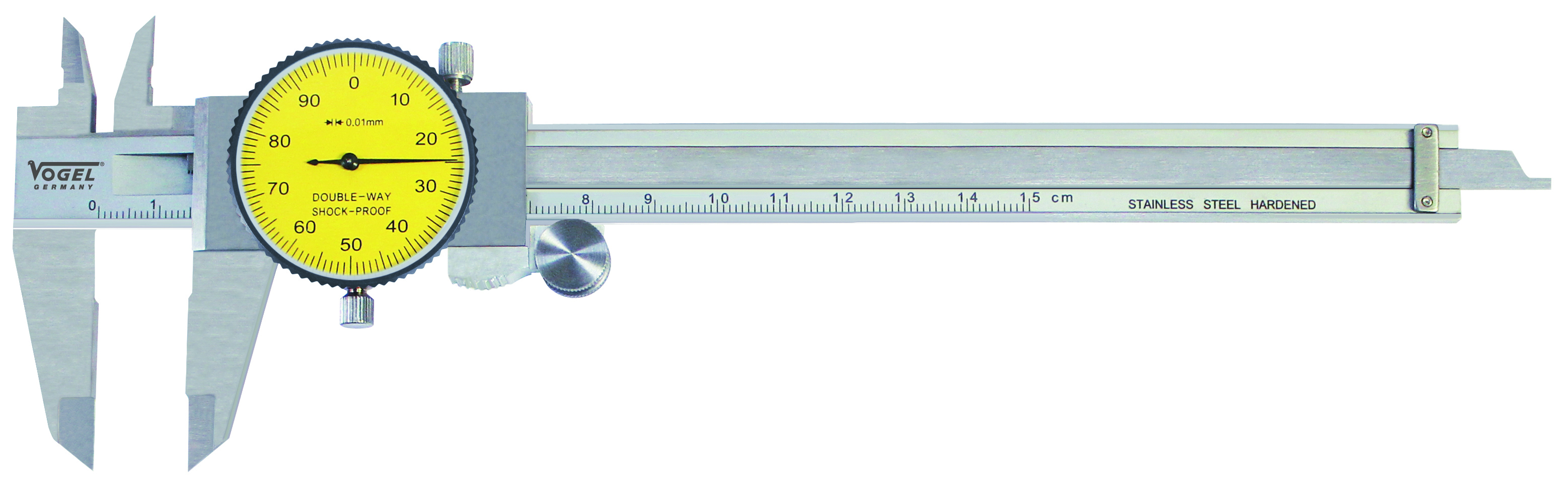 WELDINGER Präzisions-Uhrenmessschieber mit Feststellschraube, Messbereich  150 mm