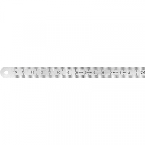 Stahlmaßstab 150 mm x 13 mm x 0.5 mm. inox