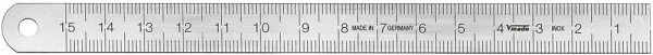 Stahlmaßstab 350 mm x 13 mm x 0.5 mm. inox