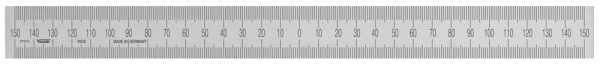 Steel Rule, acc. to workshop grade, 100-0-100 mm x 18 mm x 0,5 mm