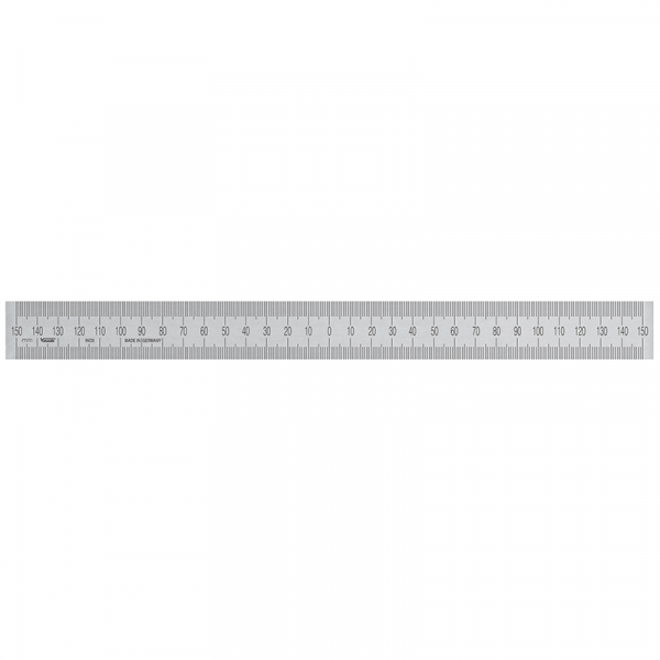 Stahlmaßstab. gemäß Werksnorm. 150-0-150 mm x 30 mm x 1.0 mm