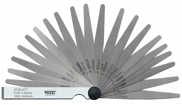 Feeler Gauge Set. singly. in foil. 0.05 - 2.00. 21 blades