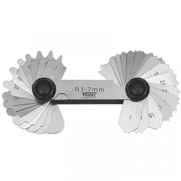Radius Gauge. carbon steel. 1.0 - 7.0  mm. 34 blades